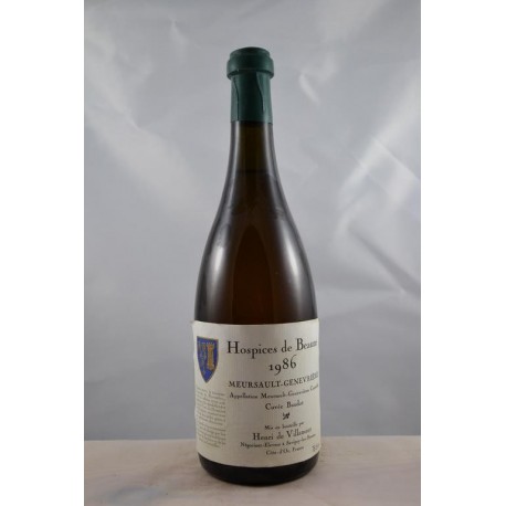 Hospices de Beaune Meursault Genevrières Cuvée Baudot Henri de Villamont 1986